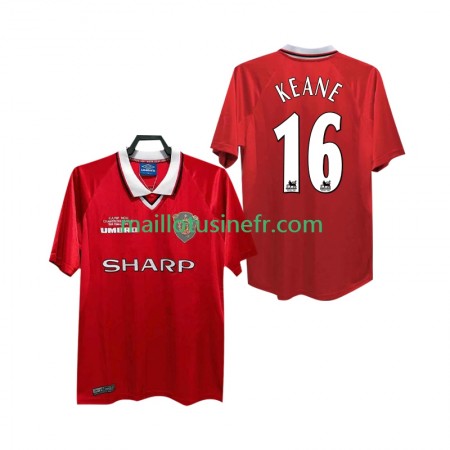Maillot de Foot Manchester United Keane 16 1999 2000 Domicile Retro
